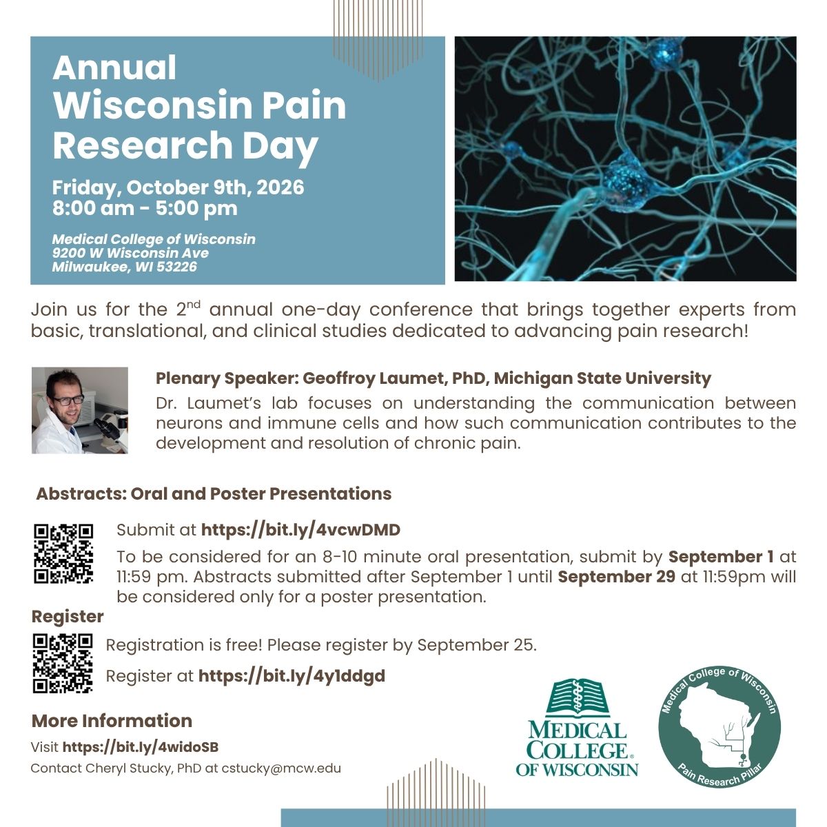 Wisconsin Pain Research Day 2026 Flyer